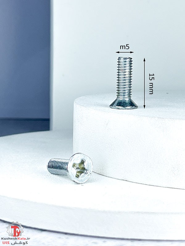 پیچ استوانه سرتخت خزینه سایز 15*5 میلیمتر بسته 500عددی