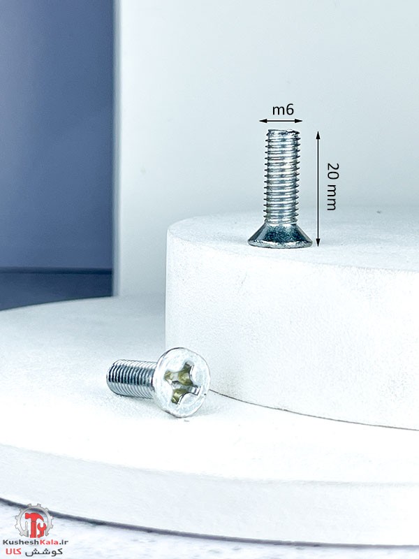 پیچ استوانه سرتخت خزینه سایز 20*6 میلیمتر بسته 250عددی