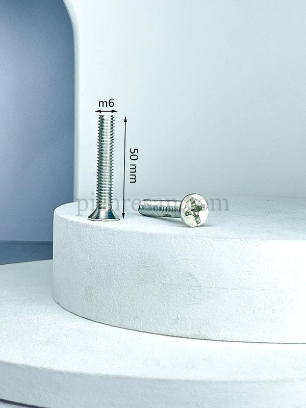 پیچ استوانه سرتخت خزینه سایز 50*6 میلیمتر بسته 200عددی