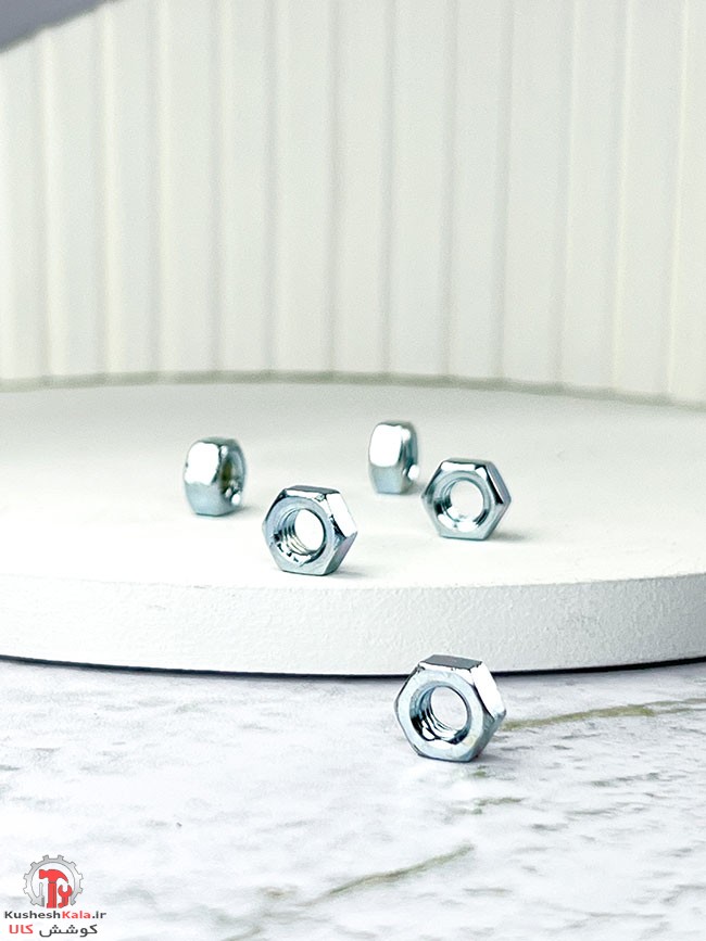 مهره آهنی گالوانیزه سایز 6میلیمتر بسته 250عددی