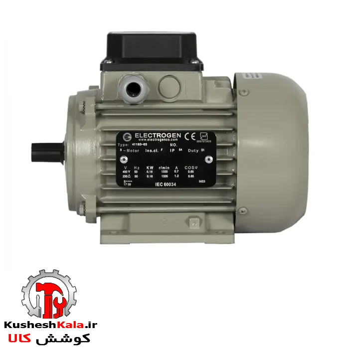الکتروموتور الکتروژن سه فاز 0.25 اسب 0.18 کیلووات پوسته آلومینیوم 1500 دور